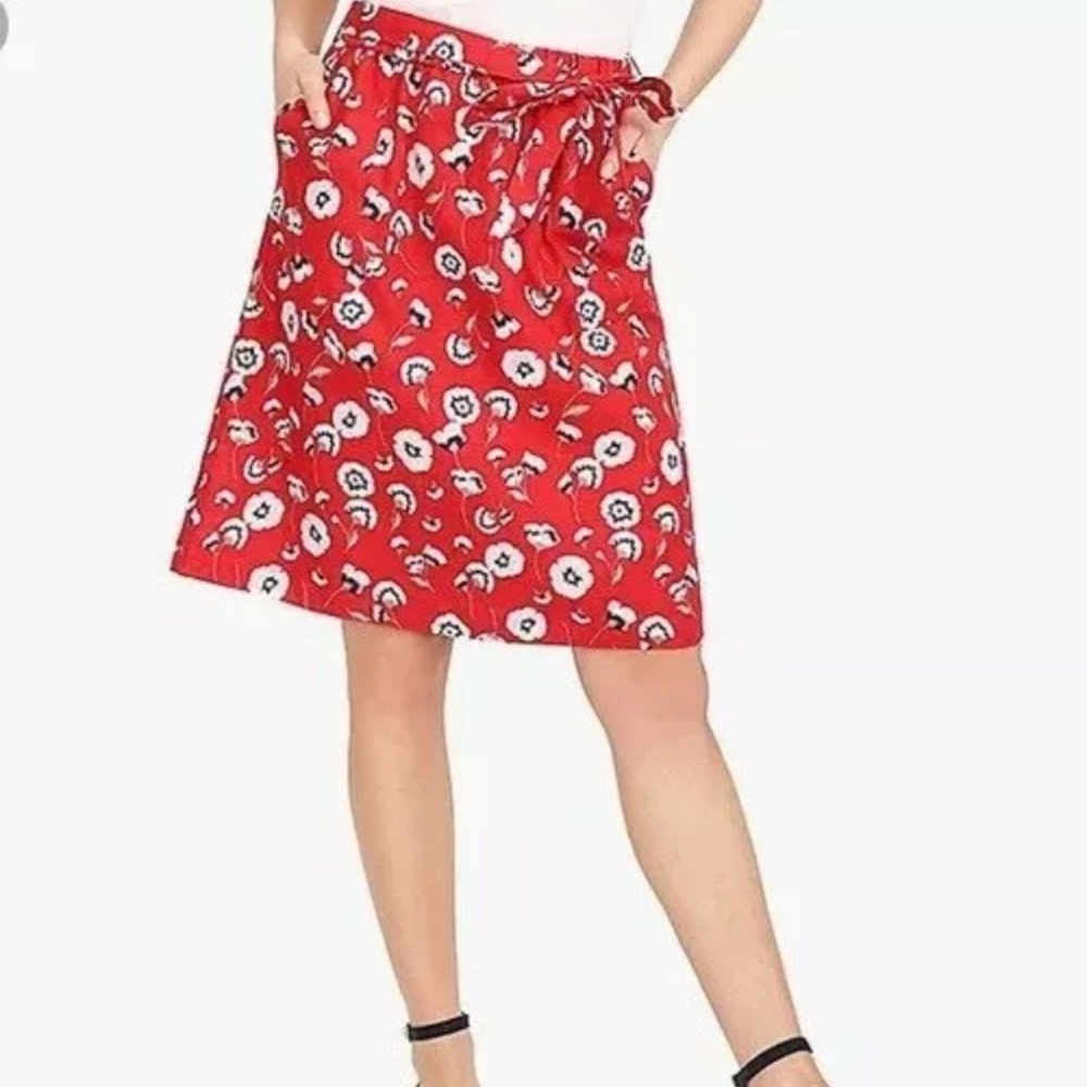 J.Crew Factory Floral Tie MIDI Skirt M